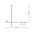 Lampa wisząca żyrandol Arizona 4xGU10 czarno/złota LP-074/4PL BK/GD