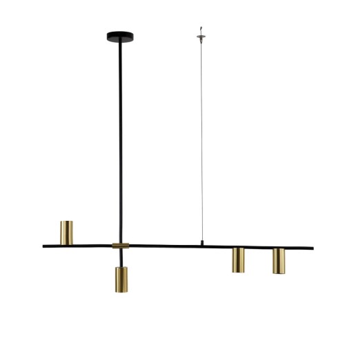 Lampa wisząca żyrandol Arizona 4xGU10 czarno/złota LP-074/4PL BK/GD