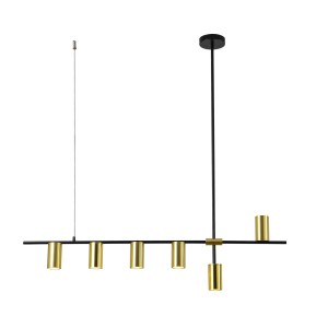 Lampa wisząca żyrandol Arizona 6xGU10 czarno/złota LP-074/6PL BK/GD