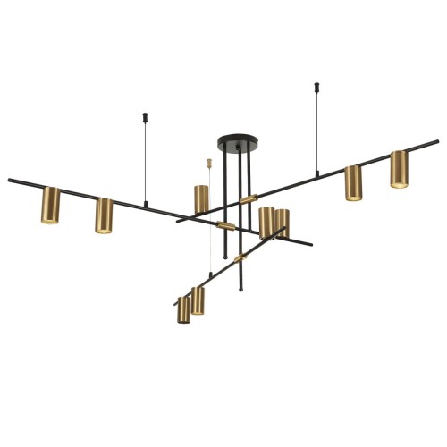 Lampa wisząca żyrandol  Arizona 9xGU10 czarno/złota LP-074/9PL BK/GD0