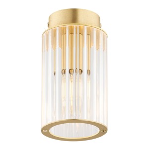 Lampa sufitowa mosiężna reflektor sufitowy tuba szkło ryflowane HAMPTON 8501