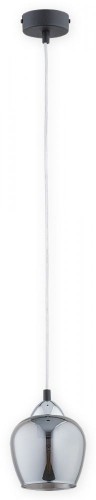 Lampa  Margo zwis 1-punktowy - czarny matowy + chrom - grafitowy półprzezroczysty O2991 W1 CZA + CH Lemir