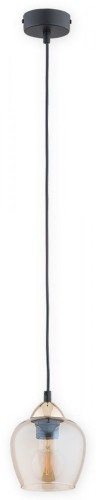 Lampa Margo zwis 1-punktowy - czarny matowy + złoty - bursztynowy półprzezroczysty O2991 W1 CZA + ZL Lemir