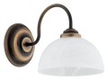 Lampa ścienna Felix kinkiet 1-punktowy - patyna - biały alabaster O3190 K1 PAT Lemir