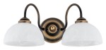 Lampa ścienna Felix kinkiet 2-punktowy - patyna - biały alabaster O3191 K2 PAT Lemir