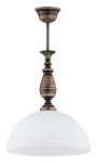 Lampa wisząca Felix zwis duży 1-punktowy - patyna - biały alabaster O3197 W1 PAT Lemir