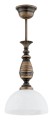 Lampa wisząca  Felix zwis mały 1-punktowy - patyna - biały alabaster O3192 W1 PAT Lemir