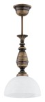 Lampa wisząca  Felix zwis mały 1-punktowy - patyna - biały alabaster O3192 W1 PAT Lemir