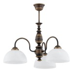 Lampa wisząca Felix żyrandol 3-punktowy - patyna - biały alabaster O3193 W3 PAT Lemir