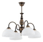 Lampa wisząca Felix żyrandol 4-punktowy - patyna - biały alabaster O3194 W4 PAT Lemir