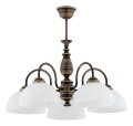 Lampa wisząca  Felix żyrandol 5-punktowy - patyna - biały alabaster O3195 W5 PAT Lemir
