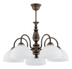 Lampa wisząca  Felix żyrandol 5-punktowy - patyna - biały alabaster O3195 W5 PAT Lemir