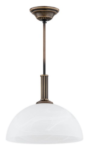 Lampa Delos zwis duży 1-punktowy - patyna - biały alabaster O3387 W1 PAT