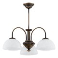 Lampa wisząca Delos żyrandol 3-punktowy - patyna - biały alabaster O3383 W3 PAT Lemir