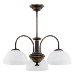 Lampa wisząca Delos żyrandol 3-punktowy - patyna - biały alabaster O3383 W3 PAT Lemir