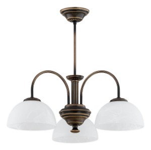 Lampa wisząca Delos żyrandol 3-punktowy - patyna - biały alabaster O3383 W3 PAT Lemir