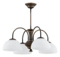 Lampa wisząca Delos żyrandol 4-punktowy - patyna - biały alabaster O3384 W4 PAT Lemir