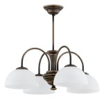 Lampa wisząca Delos żyrandol 4-punktowy - patyna - biały alabaster O3384 W4 PAT Lemir