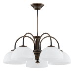 Lampa wiszaca  Delos żyrandol 5-punktowy - patyna - biały alabaster O3385 W5 PAT Lemir