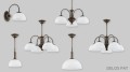 Lampa wiszaca  Delos żyrandol 5-punktowy - patyna - biały alabaster O3385 W5 PAT Lemir