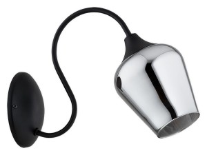 Lampa Julia kinkiet 1-punktowy - czarny matowy - grafitowy półprzezroczysty O3560 K1 CZA Lemir