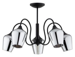 Lampa Julia żyrandol 5-punktowy - czarny matowy - grafitowy półprzezroczysty O3565 W5 CZA Lemir