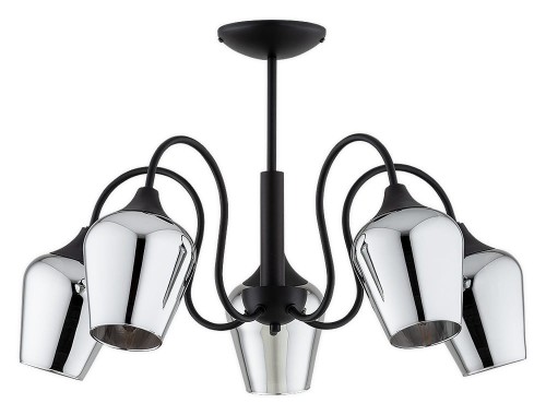Lampa Julia żyrandol 5-punktowy - czarny matowy - grafitowy półprzezroczysty O3565 W5 CZA Lemir
