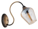 Lampa Julia kinkiet 1-punktowy - patyna - bursztynowy półprzezroczysty O3560 K1 PAT Lemir