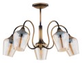 Lampa Julia żyrandol 5-punktowy - patyna - bursztynowy półprzezroczysty O3565 W5 PAT Lemir