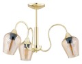 Lampa Julia żyrandol 3-punktowy - złoty - bursztynowy półprzezroczysty O3563 W3 ZL Lemir