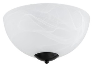 Lampa Klara plafoniera na 2 żarówki czarny połysk - biały alabaster O3530 P2 CZA Lemir