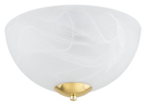 Lampa sufitowa Klara plafoniera na 2 żarówki, złoty i biały alabaster O3530 P2 ZL Lemir