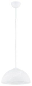 Lampa wisząca Klara zwis długi 1-punktowy - biały połysk - biały alabaster O3532 W1 BIA Lemir