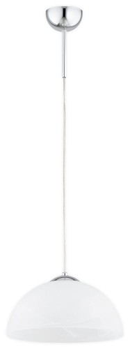 Lampa wisząca Klara zwis długi 1-punktowy - chrom - biały alabaster O3532 W1 CH Lemir