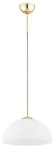 Lampa wisząca Klara zwis długi 1-punktowy - złoty - biały alabaster O3532 W1 ZL Lemir