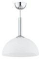 Lampa wisząca  Klara zwis krótki 1-punktowy - chrom - biały alabaster O3531 W1 CH Lemir