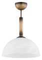 Lampa wisząca Klara zwis krótki 1-punktowy - patyna - biały alabaster O3531 W1 PAT Lemir