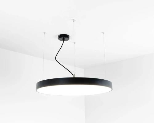Lampa wisząca okrągły okrąg średnicy 60cm moc 54W czarna
