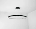 Lampa wisząca do salonu LED okrągła INTER RING wisząca zoomLED® CRI>90 czarna opcja ściemniania