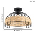 Plafon natynkowy lampa sufitowa  rattan ANWICK 43398 EGLO