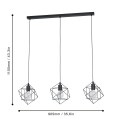 Lampa wisząca listwa na 3 żarówki metalowa  Straiton 43361