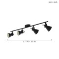SERAS 2  98408  lampa sufitowa led regulowana czarna  EGLO