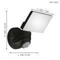 PAGINO  98178  lampa zewnętrzna led z czujnikiem ruchu czarna  IP44  EGLO