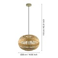 AMSFIELD  49771  lampa wisząca bambusowa  EGLO