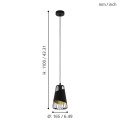 AUSTELL  49447  lampa wisząca czarno-złota  EGLO