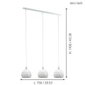 ROCCAFORTE  97857  lampa wisząca biała  EGLO