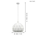 ROCCAFORTE  97855  lampa wiszaca biała  EGLO