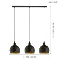 ROCCAFORTE  97846  lampa wisząca czarno-złota  EGLO