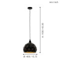 ROCCAFORTE  97841  lampa wiszaca czarno-złota  EGLO