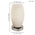BATISTA 3  97589  lampa stołowa nikiel mat  EGLO
